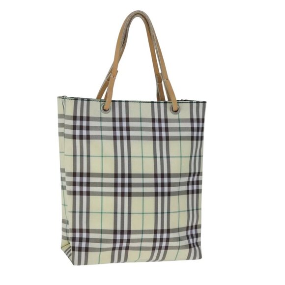 BURBERRY Nova Check Hand Bag Nylon Yellow Auth ti2489 - Picture 2 of 16